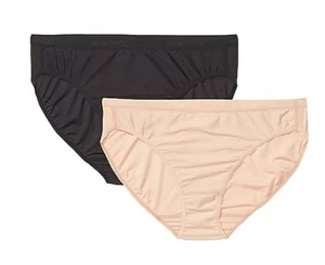 NWT EXOFFICIO SET OF 2 Black/Nude GIVE-N-GO 2.0 BIKINI Travel Panty Underwear LG - Picture 1 of 8