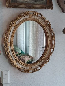 Wandspiegel Rahmen Oval Spiegel gold Barock/Antik Stil ca. 67,5 X 58 Cm - Bild 1 von 9