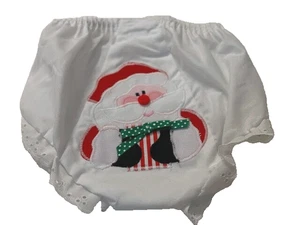 Christmas Baby Girl's Diaper Cover SANTA VGT Mullins Square White Size Seat 2 - Picture 1 of 5