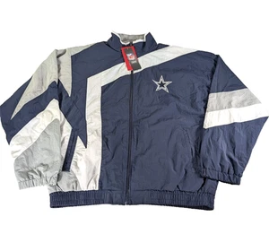 Giacca a vento nuova NFL Dallas Cowboys full zip XL giacca cucita scritta - Foto 1 di 11