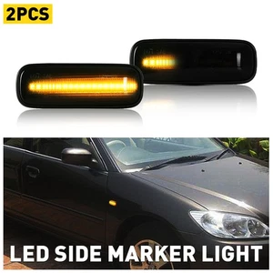 For 1996-2000 Honda Dome Civic Dynamic Sequential Smoked LEDs Marker Side Lights - Foto 1 di 12