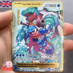 Pokemon Card Blastoise ALT Pokemon Gold Metal Card - CARTA IN METALLO TCG - Imagen 1 de 3