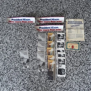 Richard Nixon Now More Than Ever Bumper Sticker lot x3 with brochures +++ - Picture 1 of 8