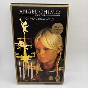 Vintage Schwedisches Engel Glockenspiel Cherub Kerze Messing vergoldet Schweden - Bild 1 von 16