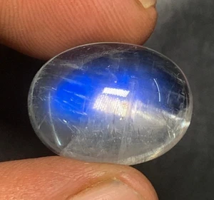 AAAAAA Quality Rainbow Moonstone Blue Fire Oval Shape Cabochon Size 15x20 MM - Bild 1 von 20