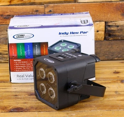 Eliminator Lighting Indy Hex Par Wireless Outdoor RGBWA+UV LED Wash Light Black - Image 1 of 4