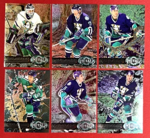 1996-97 Fleer Metal Universe Hockey Anaheim Ducks MIGHTY DUCKS Set squadra - Foto 1 di 2