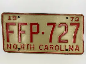 Vintage 1973 North Carolina License Plate FFP727 Rare Original Tag - Picture 1 of 1