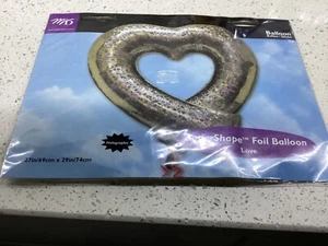 Jumbo open HEART supershape holographic foil balloon #13418 - B25 -V - Picture 1 of 3