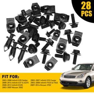 28pcs Car Shield Splash Body Engine Bolts Fender Screw Bumper Clip Rivet Set Kit - Picture 1 of 11