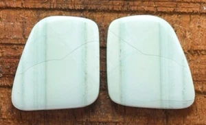 Par de piedras preciosas sueltas de ágata de encaje verde natural de 18,50 quilates 19 mm X 17 mm aprox. - Imagen 1 de 6