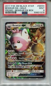 Pokemon Sun & Moon Black Star Promo SM34 Bewear GX Holo PSA 9 - Picture 1 of 2