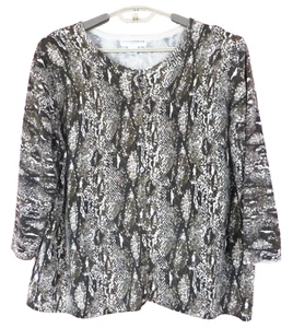 SC001264 SAG HARBOR maglione cardigan donna cotone elasticizzato serpente animale taglia 2X - Foto 1 di 8