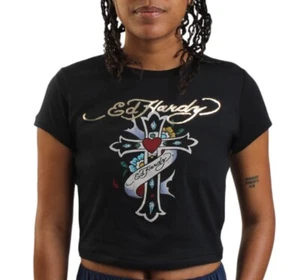 Ed Hardy T-SHIRT Cross Baby Junior Kids Children, Color Black - Picture 1 of 5