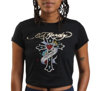 CAMISETA Ed Hardy Cruz Bebé Junior Niños, Color Negro Foto 1 de 4