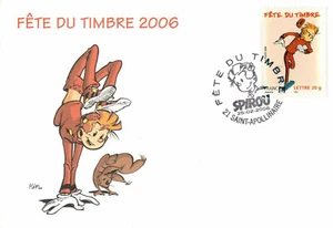 France 2006-Carte Maximum-Fete du timbre-Spirou-St.Apollinaire(21)-Yv.3877 - Foto 1 di 1