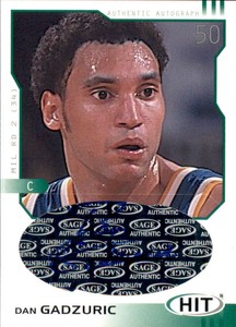 2002 SAGE HIT Autographs Emerald #H34 DAN GADZURIC  Auto 