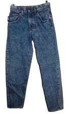 Vintage Lee Denim Jeans 27 x 30 (Actual 25 x 28) Acid Washed Tapered Leg USA