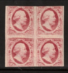 Netherlands #2 (NVPH #2m) Mint Rare Block Full Original Gum **With Certificate** - Picture 1 of 2