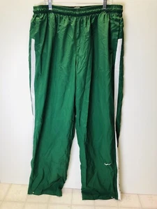 Pantaloni Nike Track Vintage Uomo 3XL Verde con Strisce Bianche Swoosh Caviglia Snap Anni 90 Y2K - Foto 1 di 8