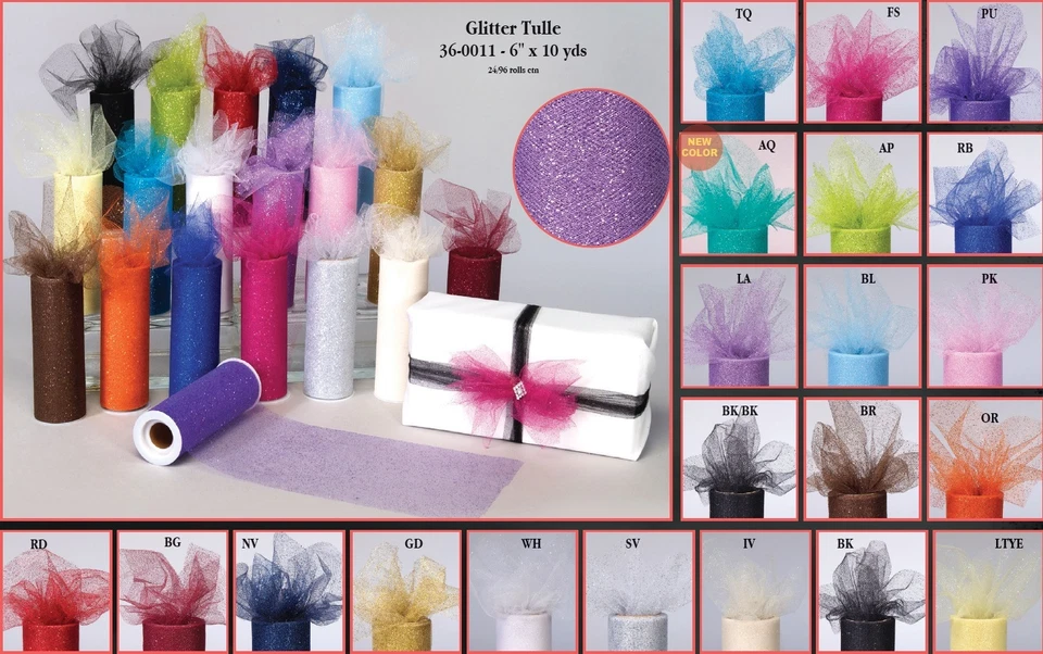 Rollo de tul brillante fiesta favor caramelo envoltura lazos brillante boda ducha regalo Foto 1 de 1