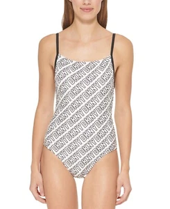 MSRP $108 Dkny Womens Logo-Print One-Piece Size Medium - Picture 1 of 1
