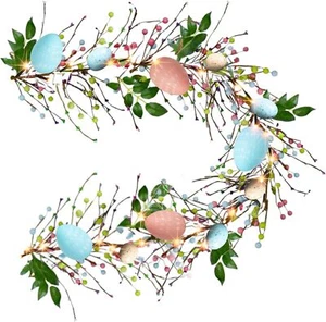 6 FT Easter Egg Garland, 20 LED Battery Operated Lighted Garland for Decoration - Picture 1 of 2