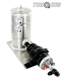 Sytec Hi OTP044 Fuel Pump Swirl Pot Tank Assembly AN-6 (-6AN) Banjo Outlet Black - Picture 1 of 3