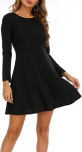 NWT Jusfitsu Womens Large Long Sleeve A-line Skater Dress - Picture 1 of 8