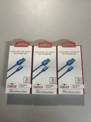 Brand New Pack Of 3 Lighting For Apple Sync & Charge Cable For iPod iPhone iPad  - Image 1 of 2