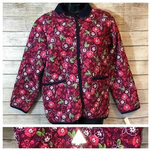 LL BEAN Quilted Floral Jacket Girls Youth 18 Spring - Picture 1 of 8