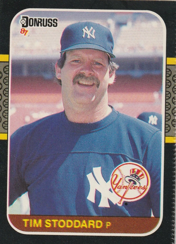 FREE SHIPPING-MINT-1987 Donruss Tim Stoddard #497 YANKEES BLUS BONUS CARDS - Image 1 of 1