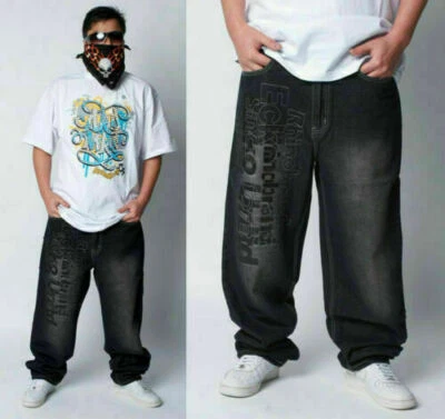 HipHop Hip-Hop Men Male Jeans Pants Baggy Loose Long Denim Streetwear Trousers - Image 1 of 3