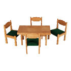 Lundby Lisa Of Denmark Dining Table With 4 Chairs 1:18 Dollhouse Miniatures Vtg