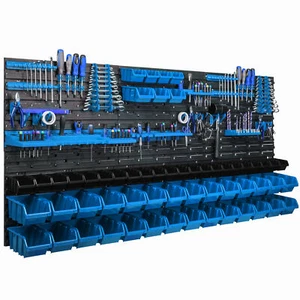 Lagersystem Wandregal 173x78cm, Werkzeughalterungen,  57 stck. Stapelboxen Box - Bild 1 von 12