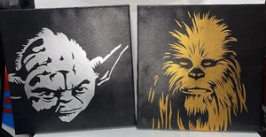 Star Wars Yoda und Chewbacca Leinwandbild - Bild 1 von 3