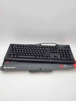 CyberPowerPC Wired Gaming Keyboard 01 Nohi White LED Backlit, KB-161-306 - Image 1 of 4