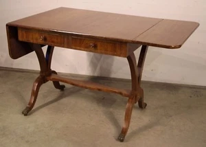 Rare Antique Regency mahogany writing desk drop leaf sofa table Biedermeier 1820 - Picture 1 of 11