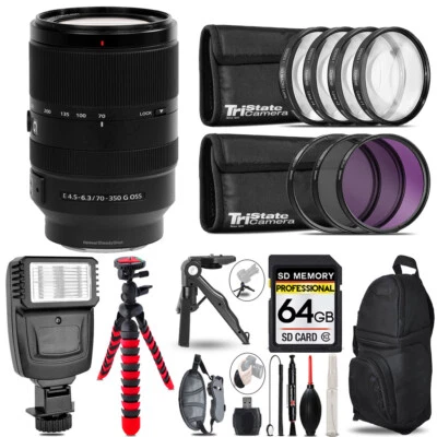 Lente Sony E 70-350 F/4.5-6.3 G OSS + Flash + MACRO, UV-CPL-FLD - 64 GB Kit Foto 1 de 4