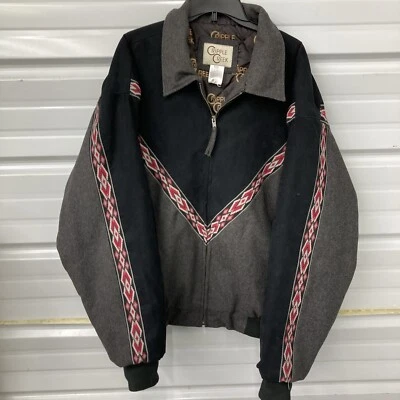 Vintage Cripple Creek Suede Leather Aztec Jacket Mens 2XL Colorblock Full Zip  - Image 1 of 3