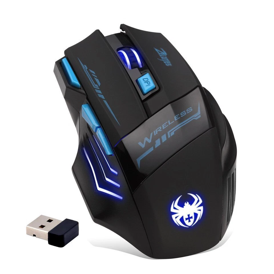 Zelotes Professional Wireless Gaming Mouse 2400 DPI Adjustable 2.4G Mo