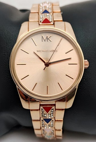 Orologio da polso donna lusso Michael Kors quadrante bronzo cinturino cassa acciaio inox