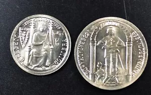 Portugal 600th Anniv. Battle of Aljubarrota 2 coins 25 and 100 escudos 1985 - Picture 1 of 5