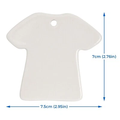 CALCA 100pcs Sublimation T-Shirt Blank Ceramic Christmas Hanging Decoration DIY Crafts