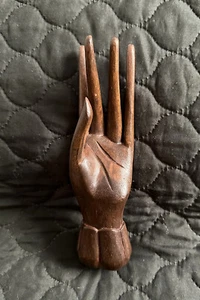 Bali Balinese Buddhism Buddha Mudra Hand Wood Hand-Carved Figurine - Picture 1 of 7
