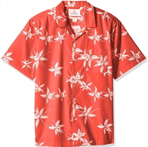 28 Palms Hawaiian Shirt Mens 3XL Red White Floral Tropical Aloha Cotton Buttoned - Picture 1 of 3