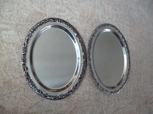 2 Stück oval silberfarbig Tablett Serviertablett WMF Cromargan - Bild 1 von 6