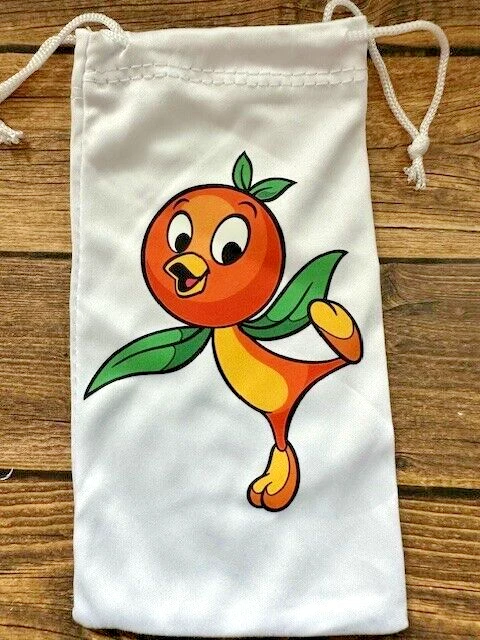 Soft Eye Sunglasses White Accessory Pouch Pull Top Orange Bird Epcot - Image 1 of 1