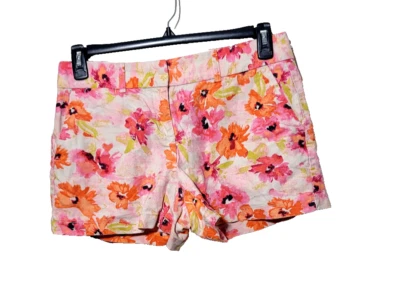 Ann Taylor Loft Shorts 4 Linen Blend Floral Breathable Classic Pockets 4" Inseam - Image 1 of 4