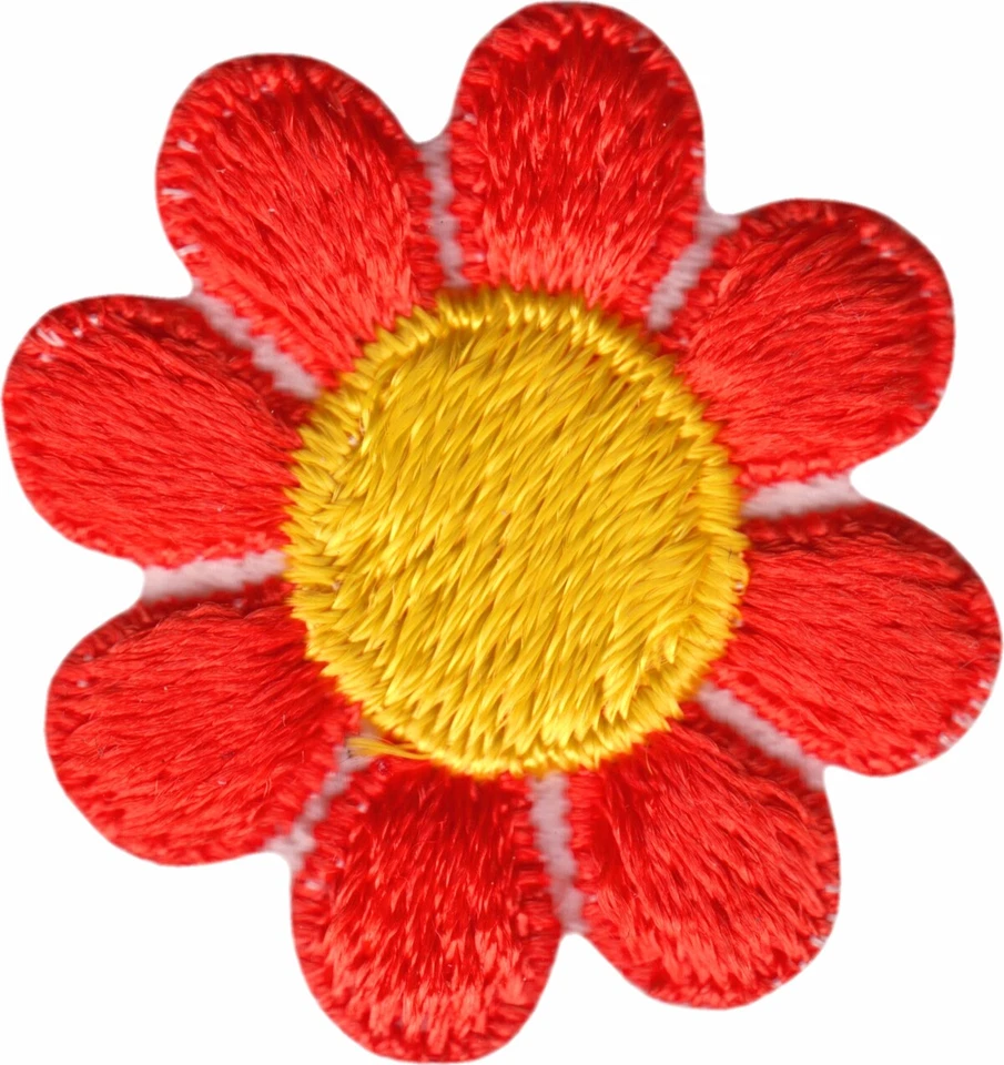 Patch - Orange Yellow Daisy Flower Hippie 1960s Cute Embroidered Iron On #51107  - Image 1 of 1